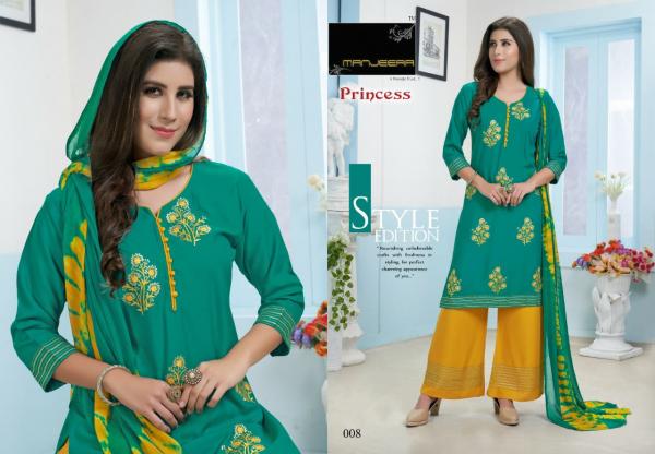 Manjeera Princess Rayon with Work Designer Readymade Suit